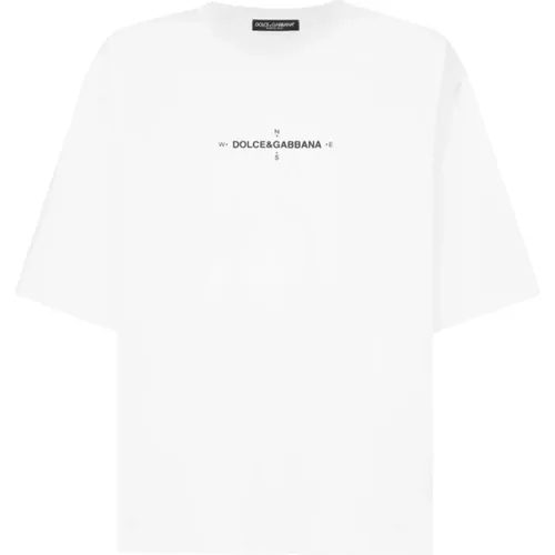 Marina Print Oversized T-shirt , Herren, Größe: L - Dolce & Gabbana - Modalova