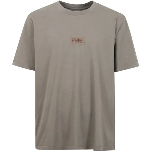 T-Shirts, male, , Size: L Short Sleeve Round Neck T-shirt - MM6 Maison Margiela - Modalova