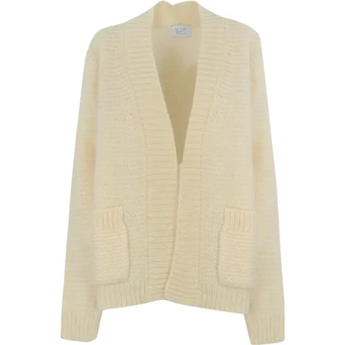 Cardigans, female, , Size: 2XS Striped Mohair Cardigan Cream - MVP wardrobe - Modalova