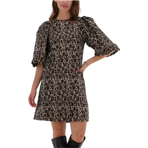 Animal Print Mini Kleid , Damen, Größe: L - Co'Couture - Modalova