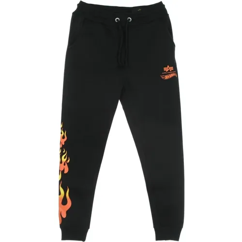 Sweatpants, male, , Size: S Flame Jogger Sweatpants - alpha industries - Modalova