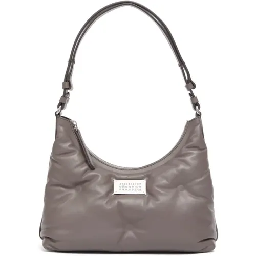 Taupe Grey Lambskin Shoulder Bag , female, Sizes: ONE SIZE - Maison Margiela - Modalova