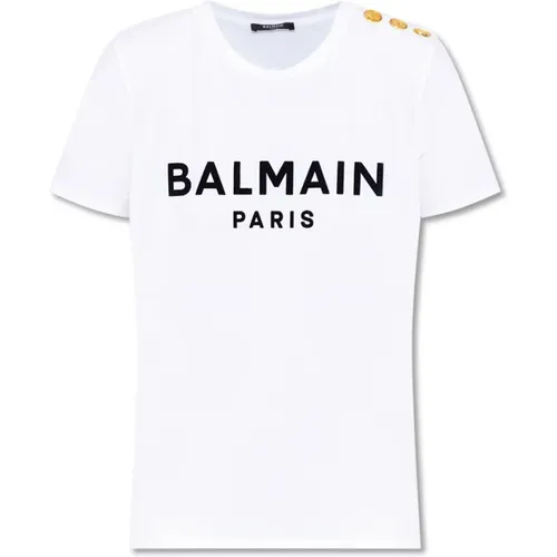 Logo T-Shirt , Damen, Größe: 2XS - Balmain - Modalova