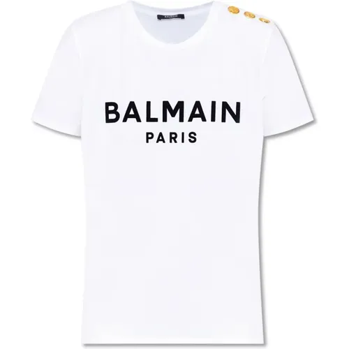Logo T-Shirt , Damen, Größe: S - Balmain - Modalova