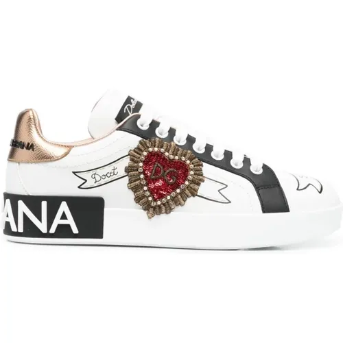 Black Heart Rubber Sneaker , female, Sizes: 4 1/2 UK, 3 UK, 6 UK - Dolce & Gabbana - Modalova