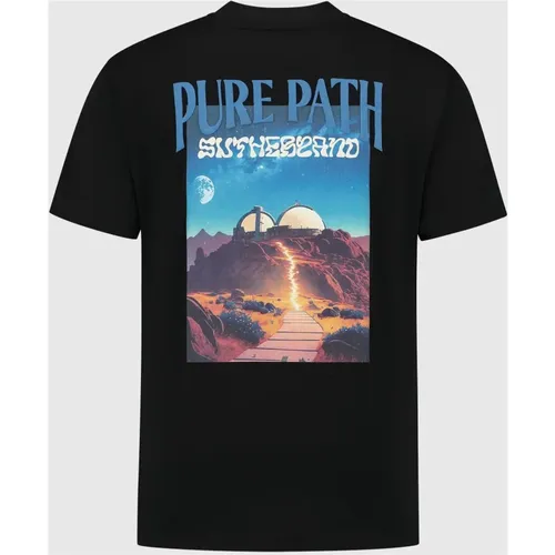 Schwarzes Observatorium T-Shirt Herren , Herren, Größe: M - Pure Path - Modalova