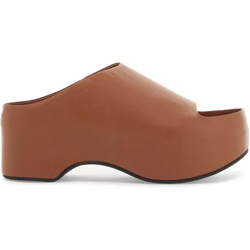 Wedges, female, , Size: 7 US Chunky Clog Sabot with Wooden Platform - Marni - Modalova