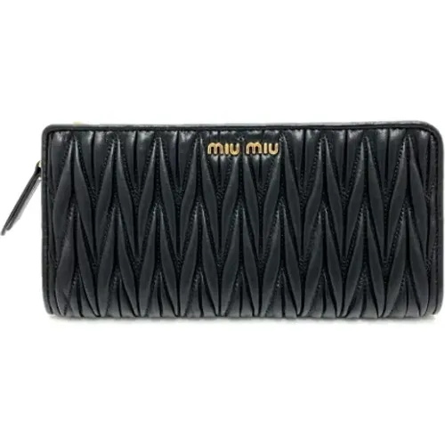 Pre-owned Leather wallets , female, Sizes: ONE SIZE - Miu Miu Pre-owned - Modalova