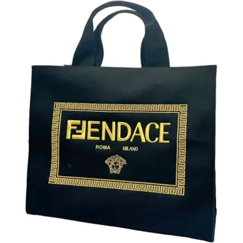 Pre-owned Tote Bags, female, , Size: ONE SIZE Pre-owned Canvas shoulder-bags - Fendi Vintage - Modalova