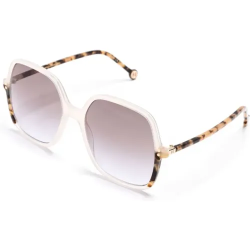 White Sunglasses with Original Accessories , female, Sizes: 56 MM - Carolina Herrera - Modalova