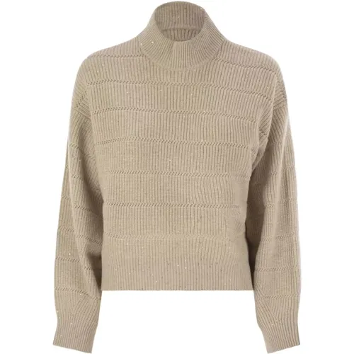 Turtlenecks, female, , Size: S Cozy Turtleneck Sweater for Winter Days - BRUNELLO CUCINELLI - Modalova