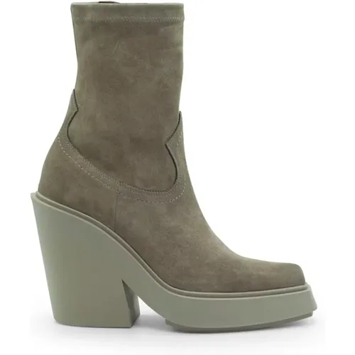 Western-Stiefelette Tetrix in Sand aus Stretch-Spaltleder , Damen, Größe: 37 EU - Vic Matié - Modalova