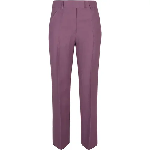 Flared Violet Trousers Regular Fit Pockets , female, Sizes: L, XS, S - True Royal - Modalova