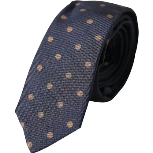 Ties, male, , Size: ONE SIZE Black Polka Dot Silk Tie for Men - Dolce & Gabbana - Modalova