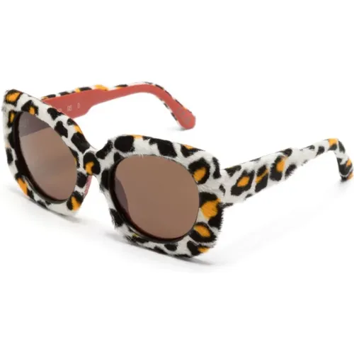 Jellyfish Lake Delacouri Leopard Sunglasses , female, Sizes: 56 MM - Marni - Modalova