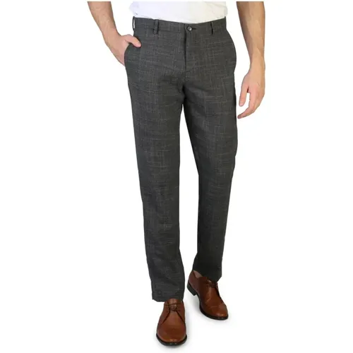 Checkered Wool Blend Trousers with Button and Zip Fastening , male, Sizes: XS - Tommy Hilfiger - Modalova