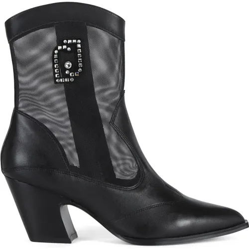 Texan Boot Belinda 01 in Leather and Fabric , female, Sizes: 6 UK - Liu Jo - Modalova