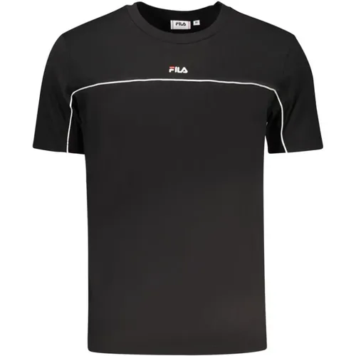 Schwarzes Baumwoll-T-Shirt | Stil: Schwarzes , Herren, Größe: M - Fila - Modalova