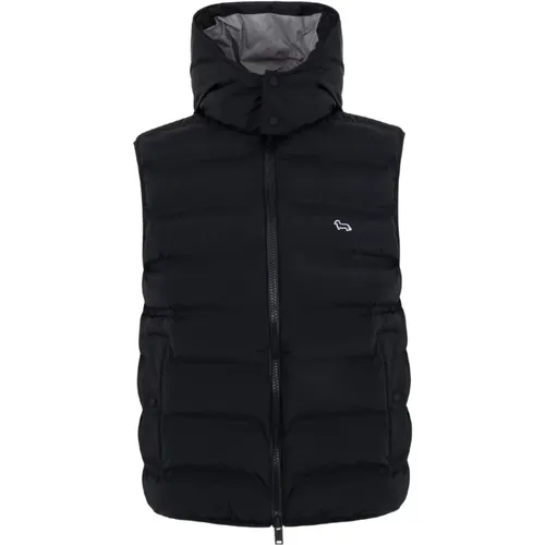 Vests, male, , Size: 2XL Men's gilet with hood and logo on the front - XXL - Harmont & Blaine - Modalova