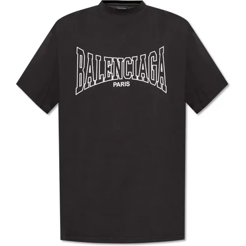 T-Shirt mit bedrucktem Logo - Balenciaga - Modalova