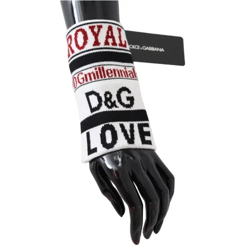 Gloves, male, , Size: ONE SIZE Multicolor Wool Knit Love Wristband Wrap - Dolce & Gabbana - Modalova