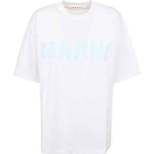 Weißes Baumwoll-T-Shirt , Damen, Größe: S - Marni - Modalova