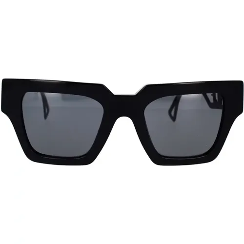 Square Sunglasses with Dark Grey Lens and Frame , unisex, Sizes: 50 MM - Versace - Modalova