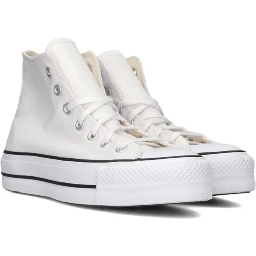 Weiße hohe Plateau-Sneaker , Damen, Größe: 42 EU - Converse - Modalova