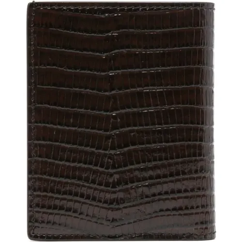 Lizard Print Leather Credit Card Wallet , male, Sizes: ONE SIZE - Tom Ford - Modalova