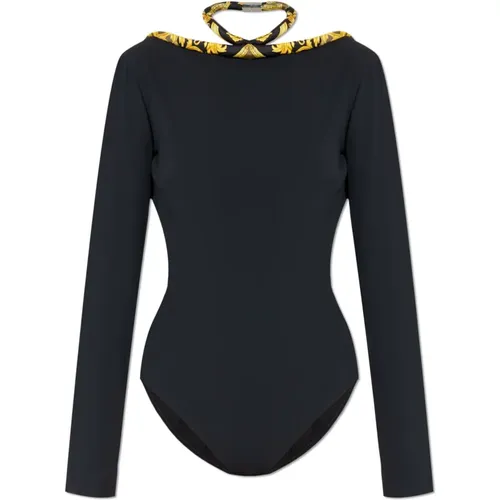 Bodysuit with a cut-out , female, Sizes: S, 2XS - Versace - Modalova