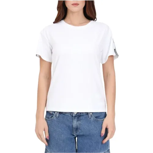 Damen T-Shirt mit Seitenstreifen , Damen, Größe: XS - Moschino - Modalova