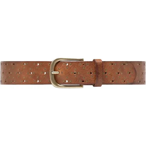 Belts, female, , Size: 85 CM Stylish Belt with Cool Studs - Depeche - Modalova