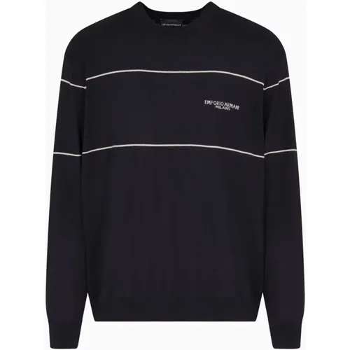 Sweatshirts, male, , Size: L Typography Pullover - Emporio Armani - Modalova