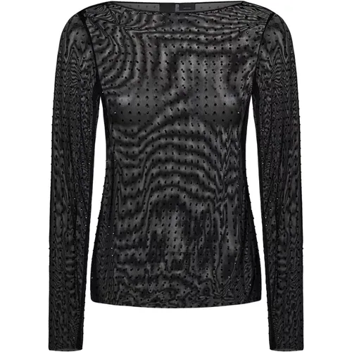 Mesh Rhinestone Topwear Aw24 , female, Sizes: S, M - pinko - Modalova