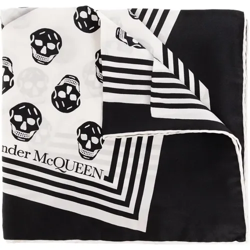 Skull Logo Seidenschal - alexander mcqueen - Modalova