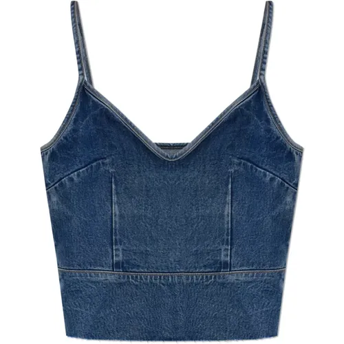 Sleeveless Tops, female, , Size: 3XS Denim top Lilah - AllSaints - Modalova