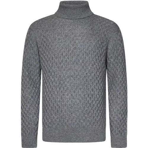 Turtlenecks, male, , Size: M Grey Wool Turtleneck Sweater - Jacob Cohën - Modalova