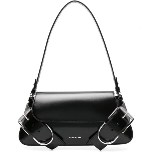 Leather Shoulder Bag with Logo , female, Sizes: ONE SIZE - Givenchy - Modalova