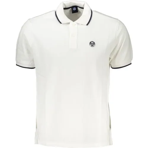 Weißes Baumwoll-Poloshirt mit Kurzen Ärmeln , Herren, Größe: XL - North Sails - Modalova