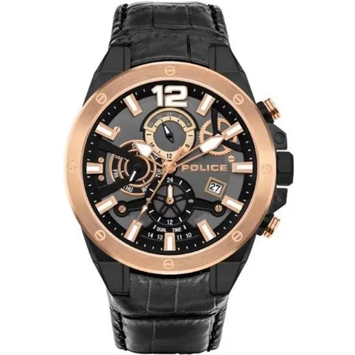 Watches, male, , Size: ONE SIZE Stylish Rose Gold Multi-Function Watch - Police - Modalova