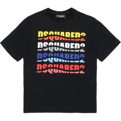 Multicolor Wellen-Effekt T-Shirt - Dsquared2 - Modalova
