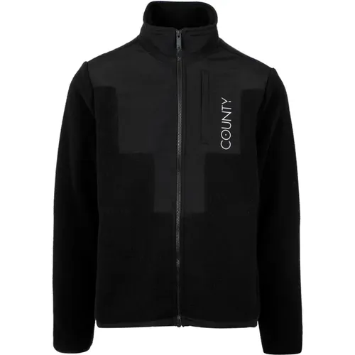 Fleece Coat with County Logo , male, Sizes: M - Marcelo Burlon - Modalova