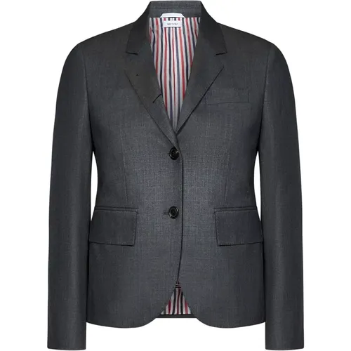 Grey Single-Breasted Jacket and Trousers Set , female, Sizes: XS, S - Thom Browne - Modalova