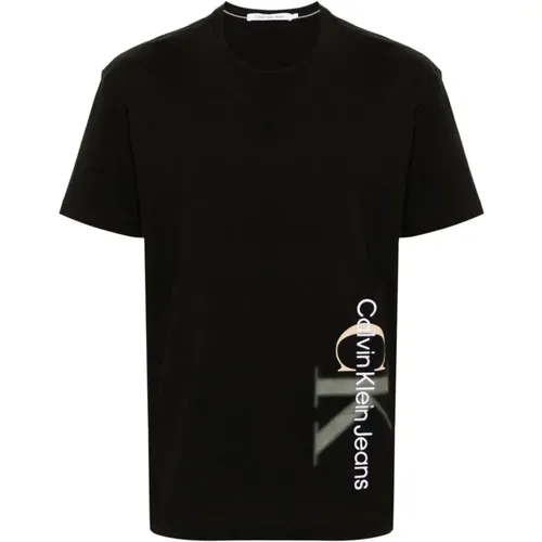 Schwarze T-Shirts und Polos von Calvin Klein , Herren, Größe: M - Calvin Klein Jeans - Modalova