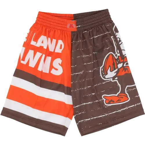 Sportswear, male, , Size: L Cleveland Browns Basketball Shorts - Mitchell & Ness - Modalova