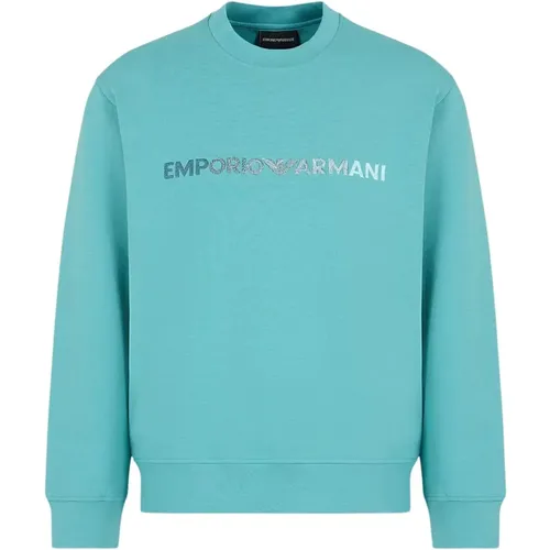Herren Sweatshirt mit Logo-Print , Herren, Größe: M - Emporio Armani - Modalova