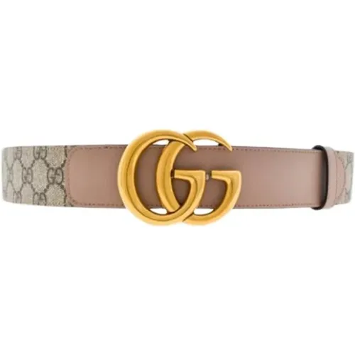 Belts, female, , Size: 80 CM GG Supreme Belt with Double G Buckle - Gucci - Modalova