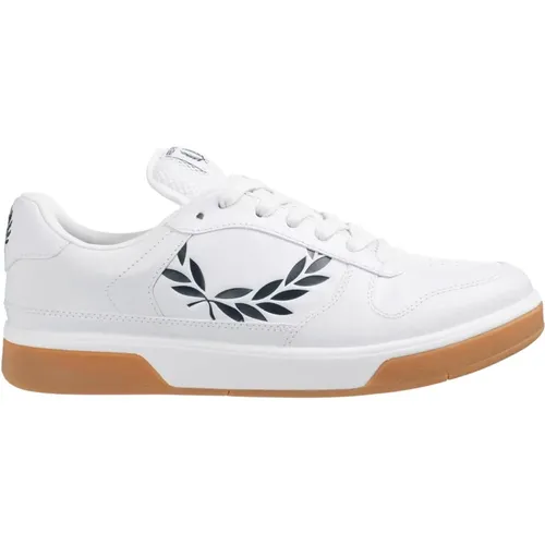 Leather Lace Sneakers , male, Sizes: 6 1/2 UK, 7 UK - Fred Perry - Modalova
