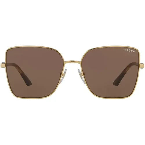 Gold/Brown Sunglasses , female, Sizes: 58 MM - Vogue - Modalova