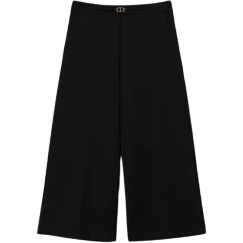 Cropped Hose mit ovalem Gürtel , Damen, Größe: XS - Twinset - Modalova